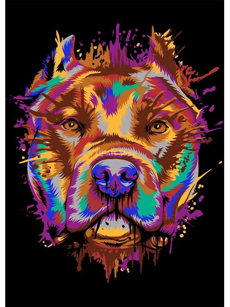 Abstract Watercolor French Bulldog Pug Posters Prints Canvas Painting Coloful Animal Dog Wall Art Picture Living Room Cuadros