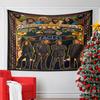 A Vintage-themed Poster with Band Members, Text, and Decorative Elements. Patterned Tapestry for Bedroom and Living Room Home Decor