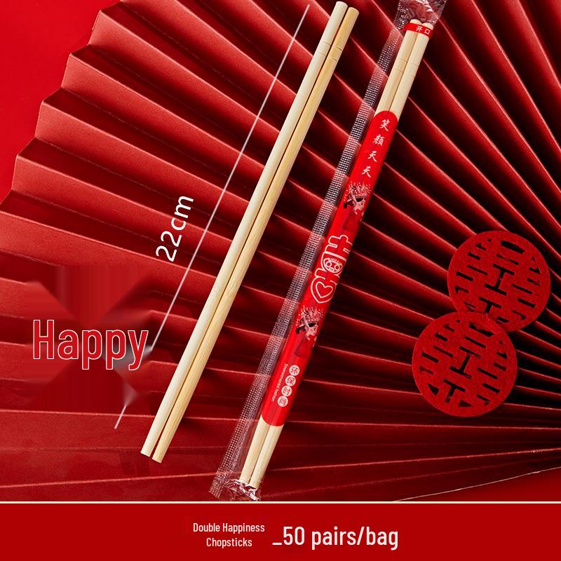 Wedding Celebration Red Disposable Dinnerware Set: Paper Bowls, Cups, Chopsticks & Utensils