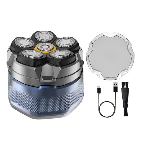 

Электробритва IPX8 Водонепроницаемость Технология влажного и сухого бритья Плавающая головка 6D Быстрое бритье Магнитный дизайн Светодиодный дисплей Электробритва серый