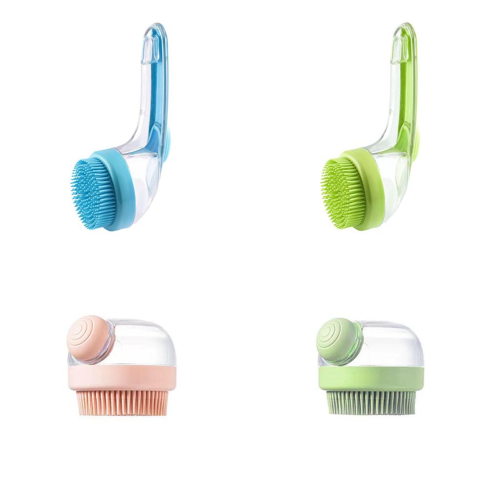 Pet Bath Brush Long Handle Silicone Grooming Tool For Dogs And Cats