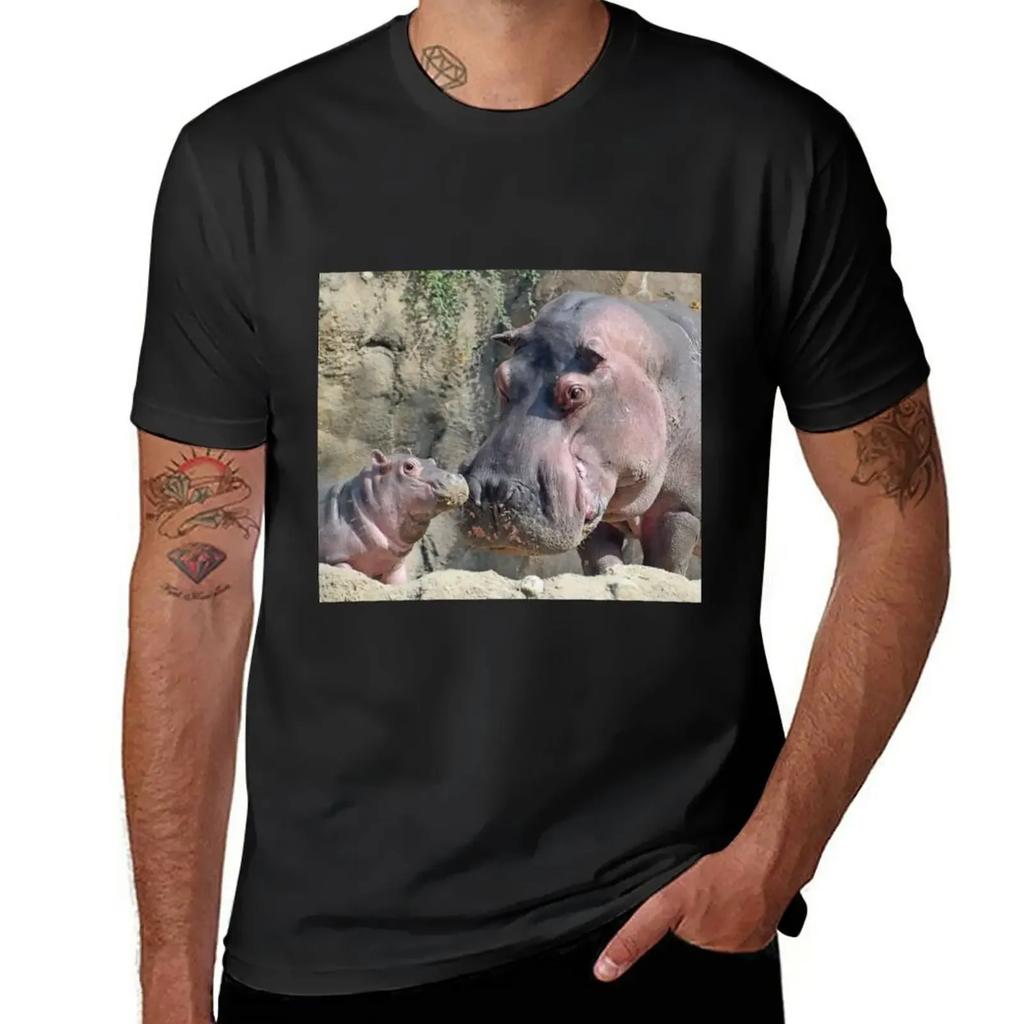 Fritz and Tucker the Hippos at the Cincinnati Zoo T-Shirt sublime customs design your own Short sleeve tee men