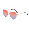 Heart Frame Gradient Color Sunglasses Metal Frame Two-tone Lenses UV Protection Eyewear Outdoor Fashion Trend Sunglasses