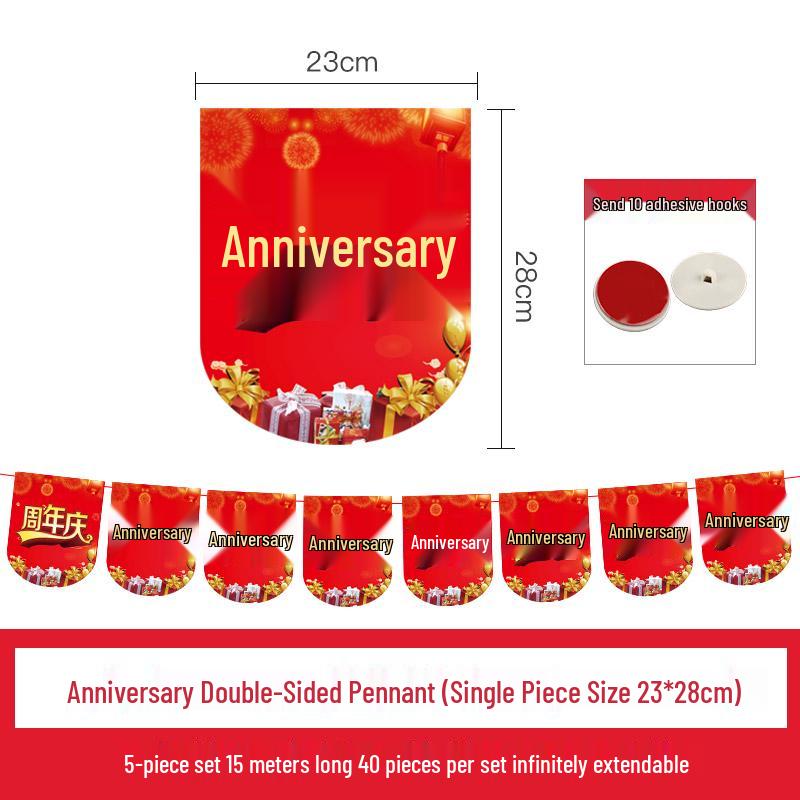 Grand Opening Celebration Bunting: Store Anniversary Decorations & Hanging Flags for Mall or Supermarket
