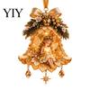 Stunning Fairy Tale Hanging Decor Bell Christmas Ornament, 2D Flat Flower Elegant Ornaments for Stores Decoration, Acrylic Xmas Tree Pendant