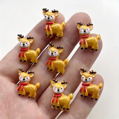 10 Pieces of Golden Spotted Deer Resin Flat Back Scrapbook DIY Jewelry Hair Clip Pendant Decoration Deer