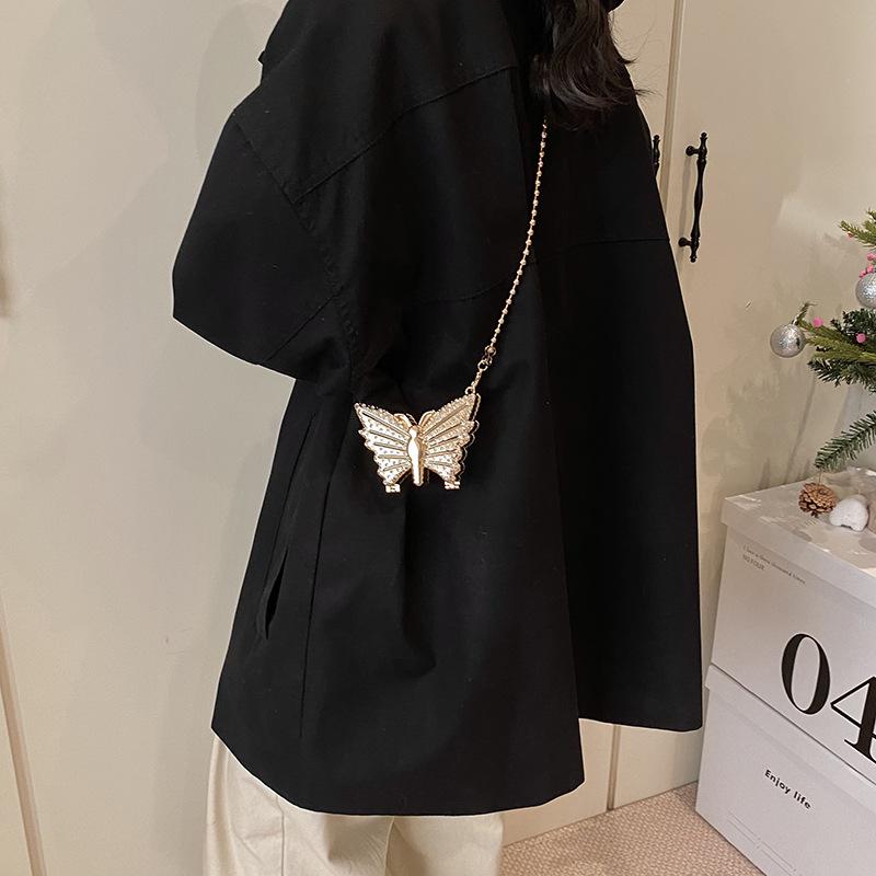 2024 Butterfly Design Rhinestone Mini Handbag for Women