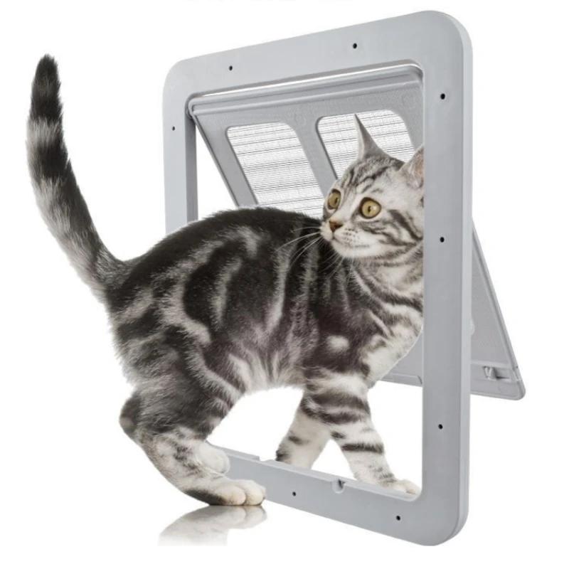 Pet Dog Home Screen Door Lockable Sliding Cat Screen Door Magnetic Self-Closing Screen Dog Fence Locking Function Gate Pet Door