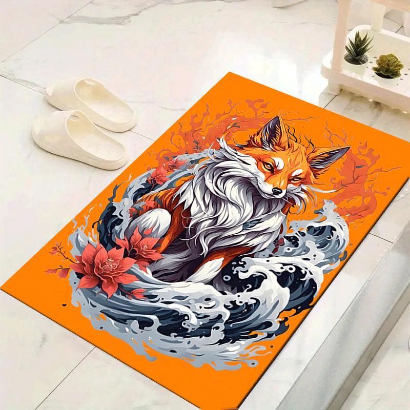 

1pc Handsome fox Print, Design Indoor Area Rug, Soft, Anti-Slip, and Durable Gaming Room Decor for Bedroom, Living Room, and Exercise Rugs, 60cm by 90cm