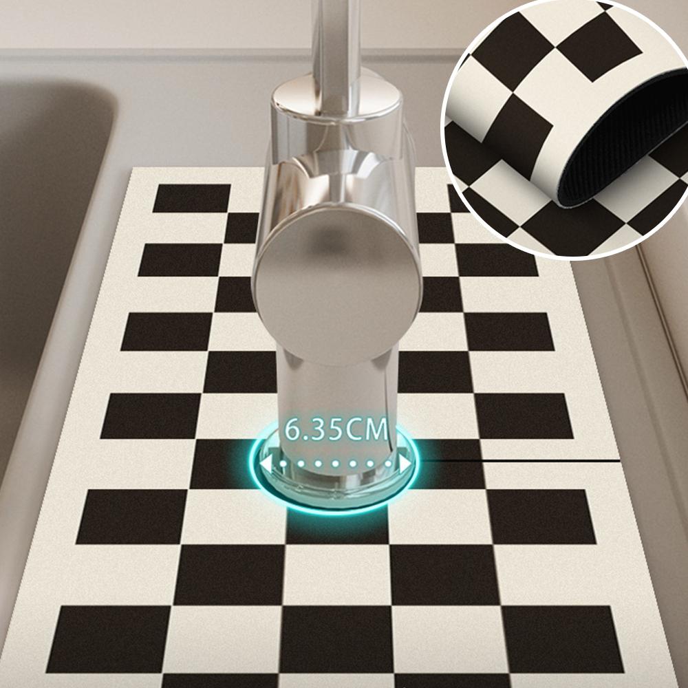 Classic Sink Faucet Drain Pad Table Mat Toilet Diatom Mud Moisture-wicking Pad Slip-resistant Anti-mildew Mat for Kitchen Countertop Dining