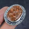 Sunstone Gemstone Handmade 925 Sterling Silver Jewelry Gift Ring Size 9.5 Y2N54