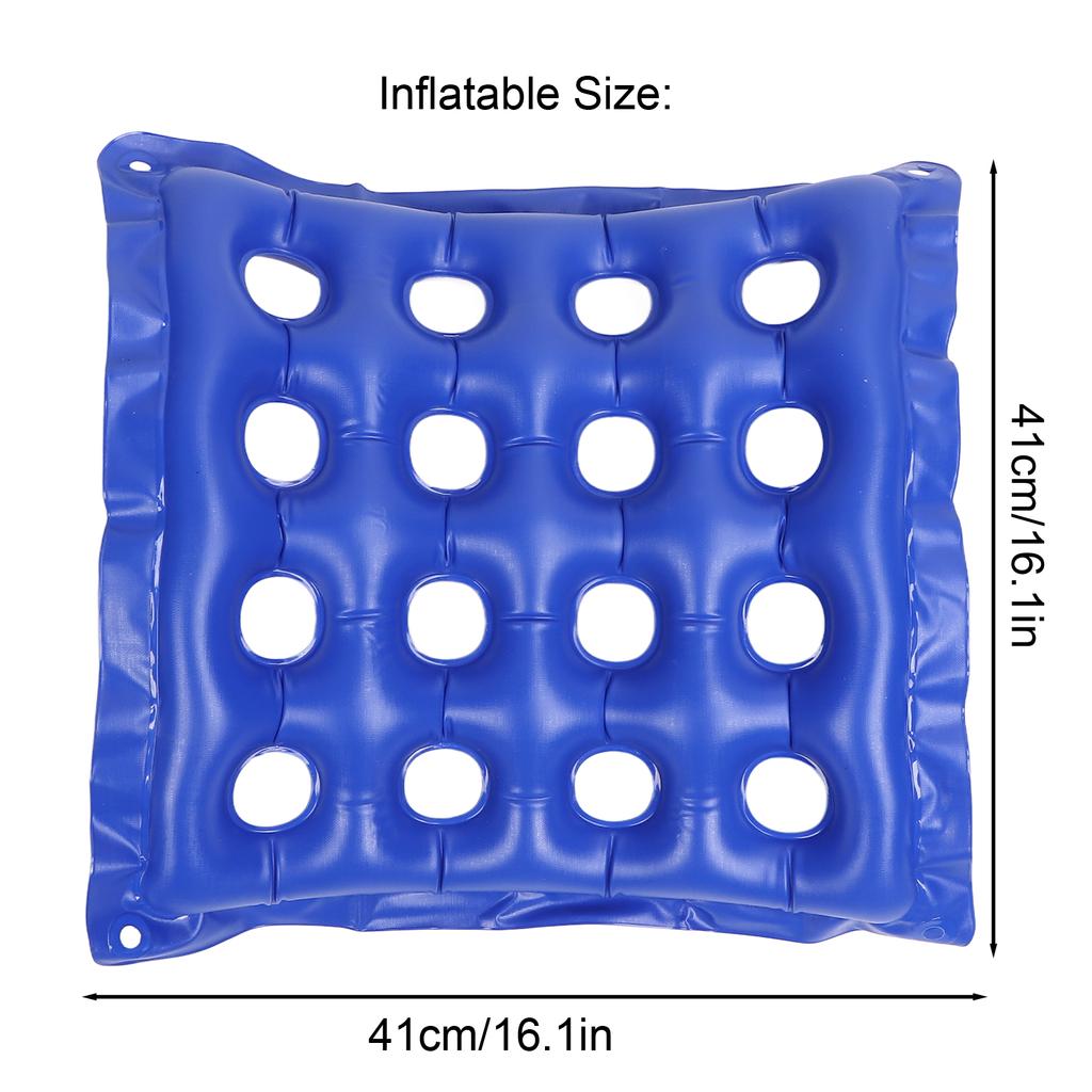 Inflatable Seat Cushion 16 Holes Professional Inflatable Wheelchair Cushions for Seat Blue