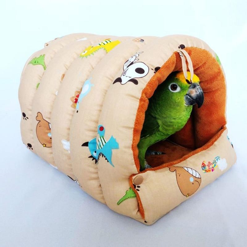 Fashion Pet Bird Parrot Cages Warm Hammock Hut Tent Bed Hanging Cave for Sleeping Small Bird Cage Accessories Bird House