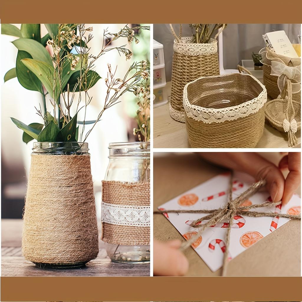 Natural Jute Twine 1.5 mm/2.5mm,(100M/28M) Natural Hemp Twine for Craft Gift Wrapping Packing Gardening Arts Decoration Wedding Decor