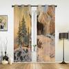 Deer On Snowy Mountains Window Curtains For Living Room Bedroom Luxury Modern Kitchen Curtains Fabric Drapes