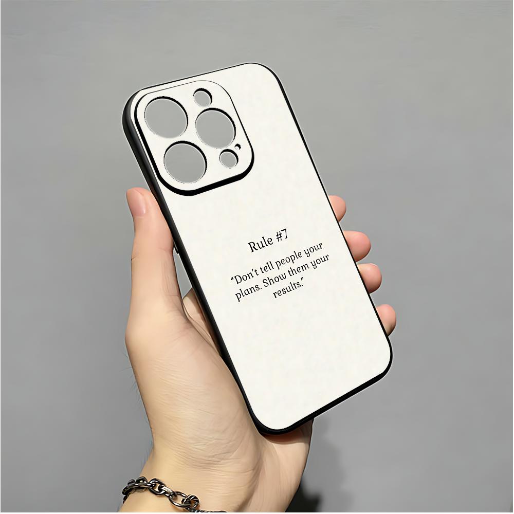 Minimalist Life Rules Phone Case For IPhone 16,15,14,13,12,11,XS,XR,X,8,7,Pro,Max,Plus,mini Silicone Black Cover