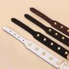 Premium Full-Grain Leather Pet Collar With Bucket Rivets Adjustable Dogs Cats Anti-Bite Escape-Proof