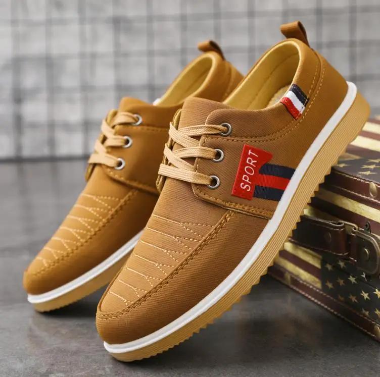 New Men's Canvas Shoes Lightweight Sports Shoes Casual Mesh  Breathable Vulcanized Shoes Classic Fashion Lace Up Work Shoes