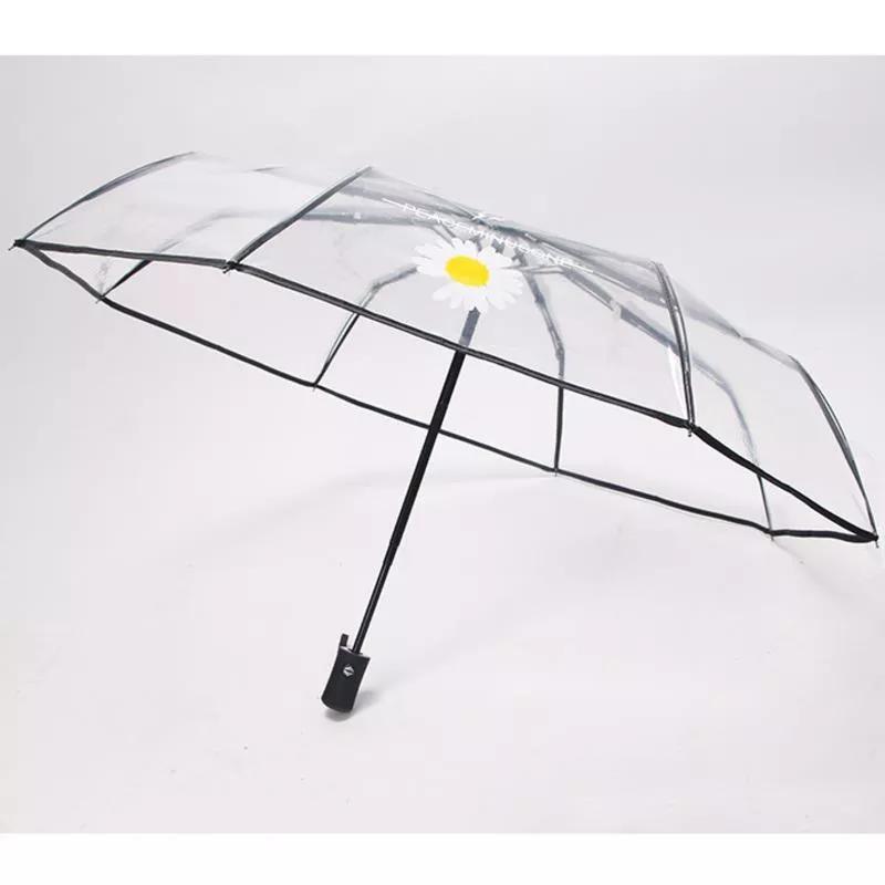 Automatic Umbrella Transparent Manual Umbrella Women's Folding Umbrellas Parasol For Rain And Sun Windproof Business