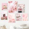 Nordic Pink Flowers Balloons High Heels Wall Art Canvas Painting Modern Decorative Posters Print Pictures Living Room Home Decor