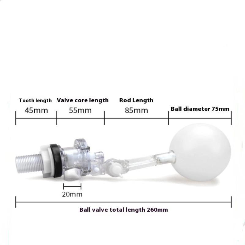 Plastic Floating Ball Valve Fish Tank Water Tank Adjustable Water Inlet Valve Multi Direction Installation Ball Cock