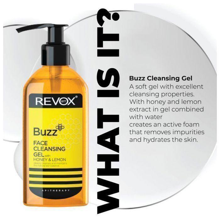 Gel De Nettoyage Du Visage Revox 180ml Buzz - Tous Types De Peau - Fatigué - Cruelty Free