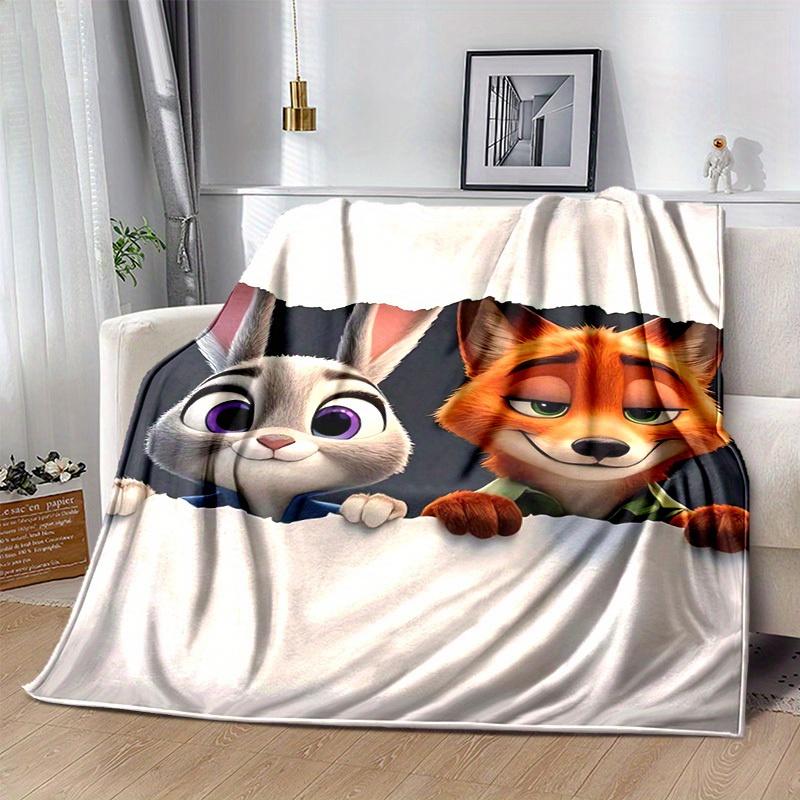 1pc, Zootopia Movie Characters: Home Decorative Blanket Perfect for Sofa, Couch, Travel, Camping, Car, Beach, Office Nap Soft Throw Gift