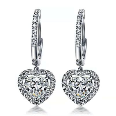 Simple European Style White Gold-Plated Copper Earrings with 5A Grade Zirconia Claw Studs for Women