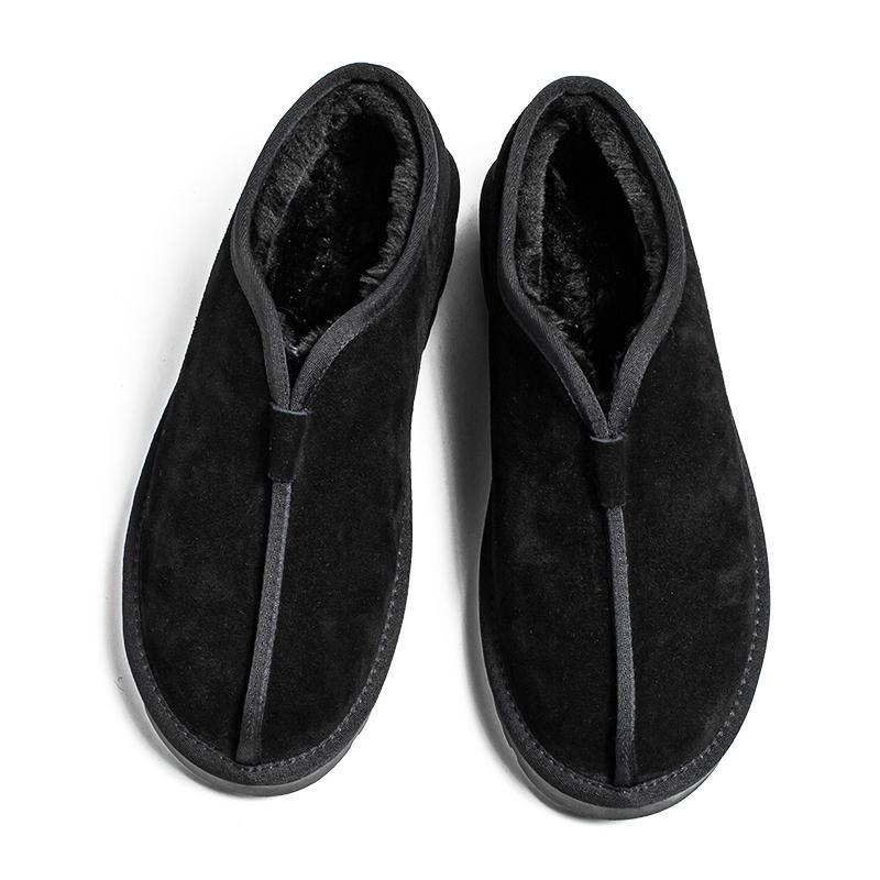 

Зимняя обувь для мужчин Ботинки Slip On Теплые меховые зимние кроссовки мужские зимние ботинки Водонепроницаемые ботильоны Chaussure Homme для мужчин 43 чёрный