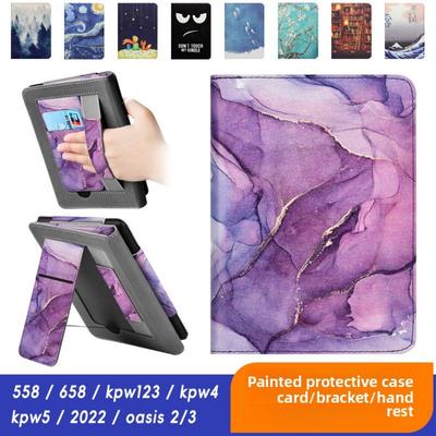 Puzdro pre Kindle Paperwhite 6 7 8 9 10 Ručný stojan PU kožený obal pre OASIS 23 s farebnou maľbou