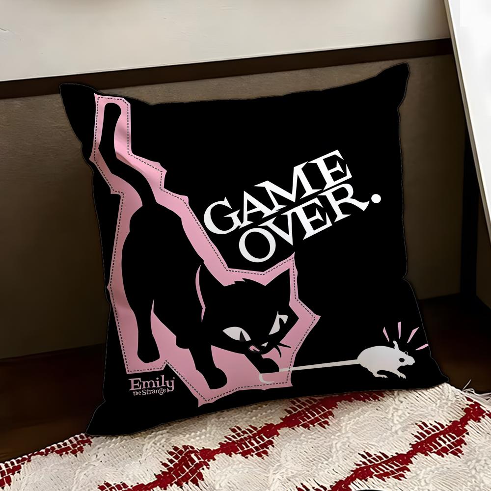Anime EEmily the Cool Strang Cushion Cover Reversible Soft Durable Pillow Cover Home  Car MultiScene Use for Daily Comfort