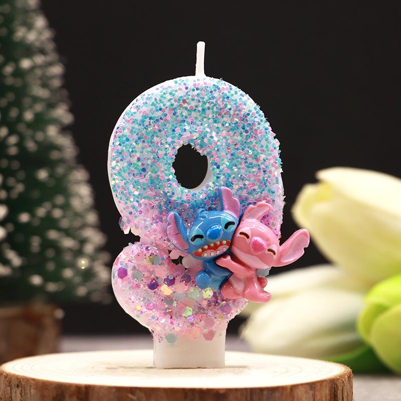 Stitching Cartoon Digital Candles Double Color Birthday Party Festival Exquisite Candle Cake