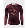 Fashion Compass 3D Printed Men's Long Sleeve T-shirt Spring Retro Casual Crew Collar T-shirt