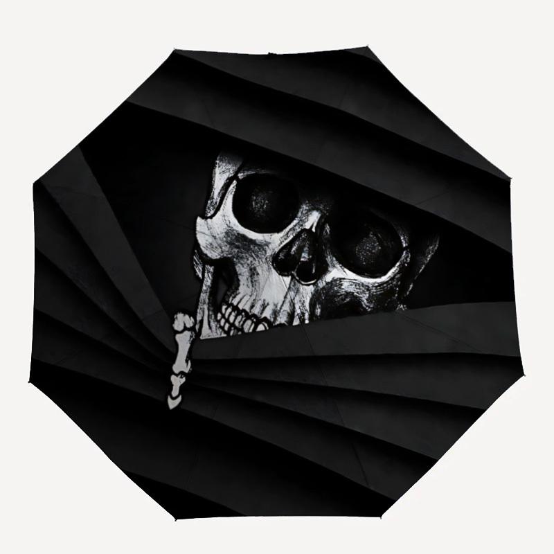 1pc Skull Pirate Automatic Open/Close Umbrella, Portable Folding Umbrella for Travel, Themed Events, It Is Suitable As a Gift for Various Festivals, O