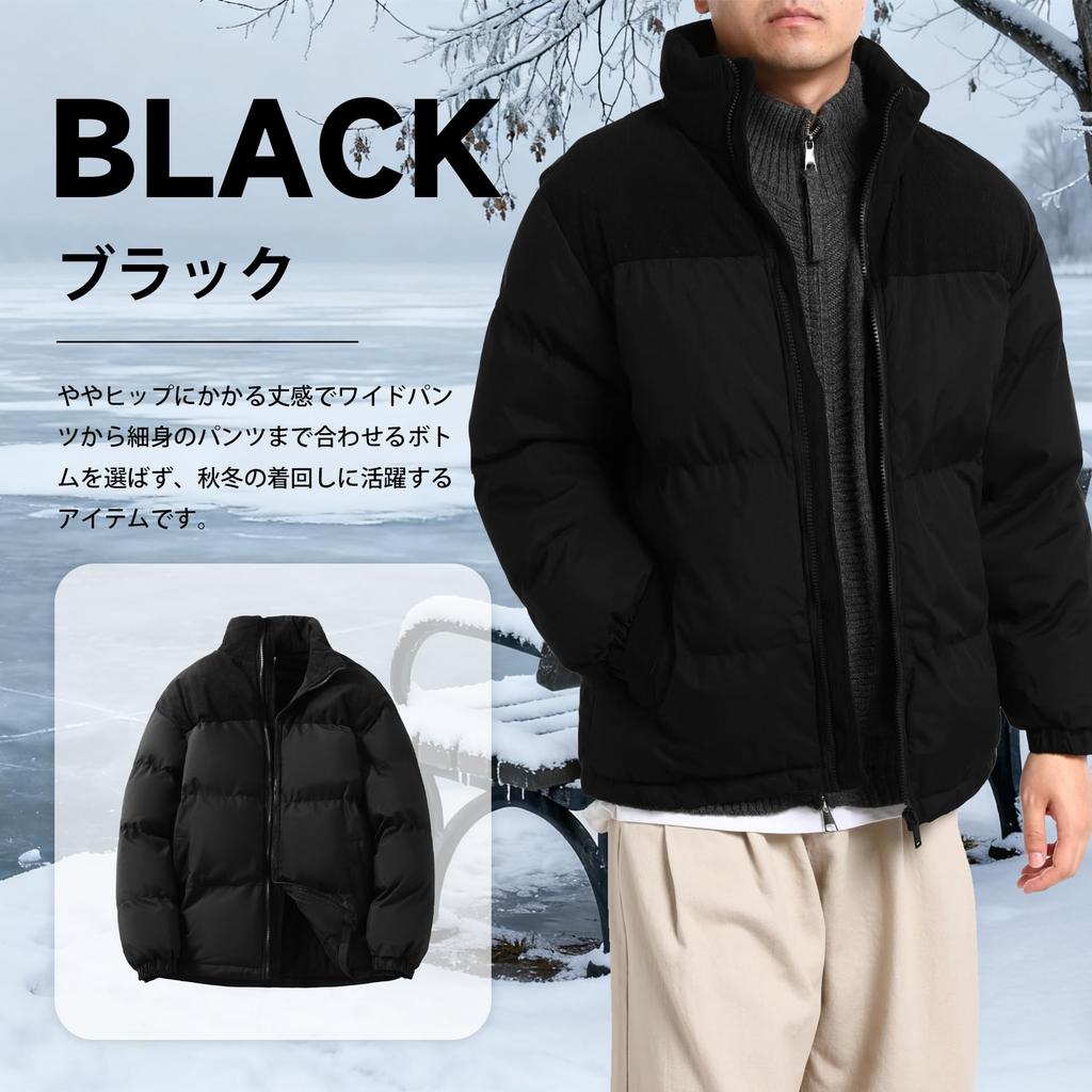 CEEN Padded Winter Jacket with Stand Thick and Perfect for and Outdoor Activities Men's Collar, Windproof, Commuting, School, Hiking,