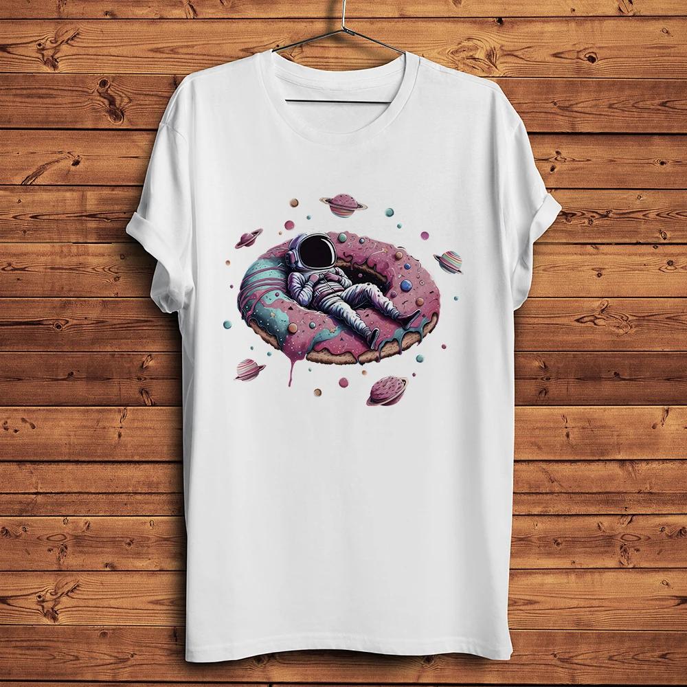 Doughnut Space Astronaut Sweet Donut Dreams Funny TShirt UnisexHomme Short Sleeve Casual TeeUnisex Streetwear T Shirt Breathable