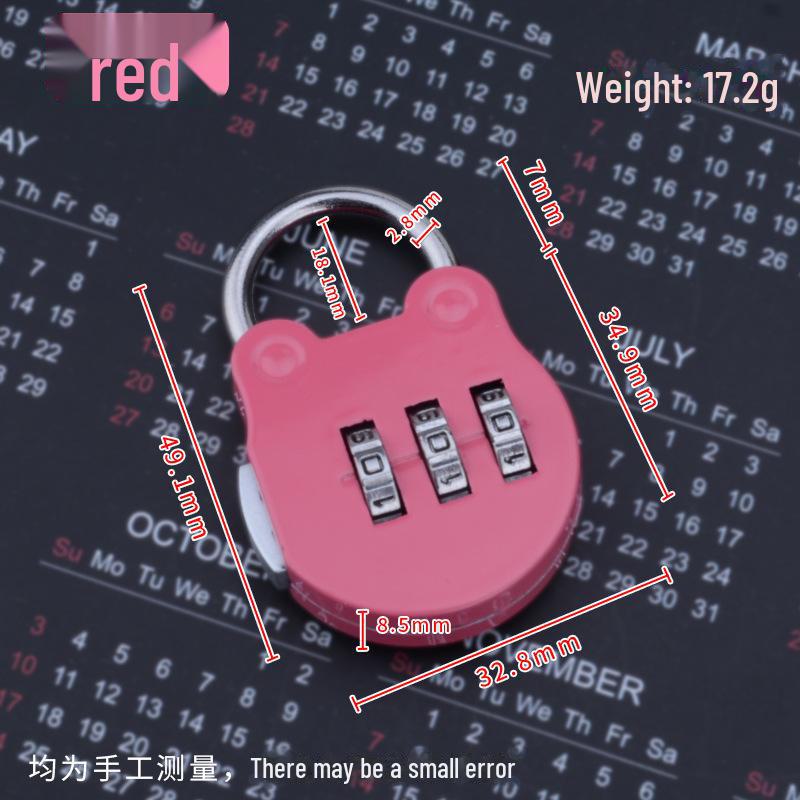 Black Mini Cartoon Password Padlock for Luggage and Pencil Cases