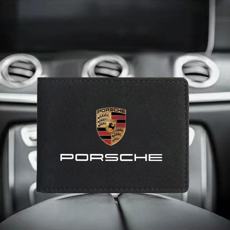 PU Lær Kredittkortetui Bilkjøredokumenter Beskyttelsesetui For Porsche Boxster Cayenne Panamera Macan Cayman 911 918 996 917 991