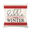 Letter Print Christmas Pillow Cover Home Sofa Bedroom Pillow Cushion Cover Linen Stripe Cushion Cover