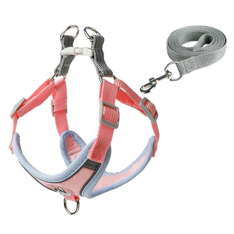 Reflective Vest-Style Harness with Leash for Small Dogs