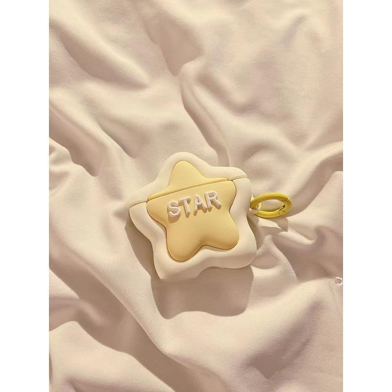 Niche Milk Yellow Star for Apple AirPods 1 Generation Protective Case 1st Generation 1st Generation Bluetooth Headset Soft Case Pro1