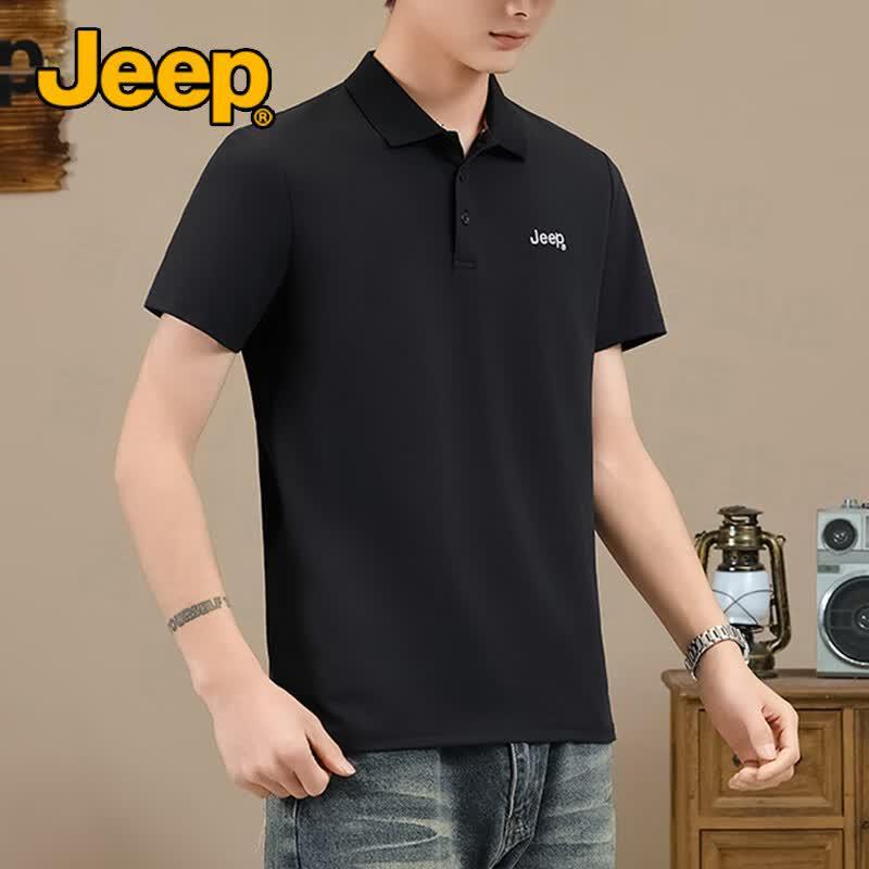 Jeep Men's Wrinkle-Resistant Ice Silk Polo Shirt