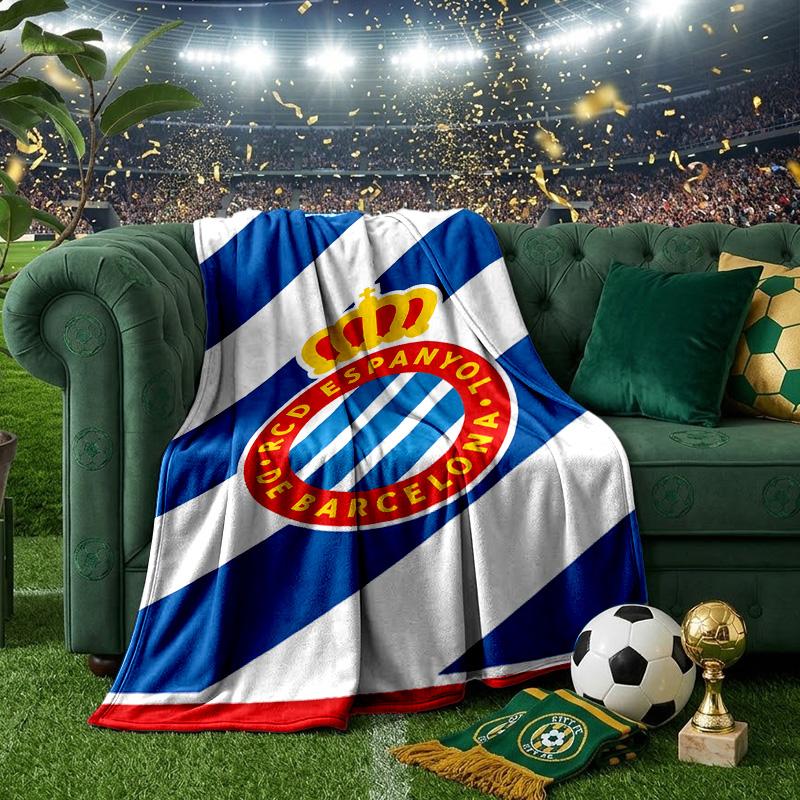 Football Espanyol Design Blanket Lightweight Ideal Bedding Blanket Perfect for Travel, Camping, Living Rooms, Offices, Sofas, Fan Christmas Gift
