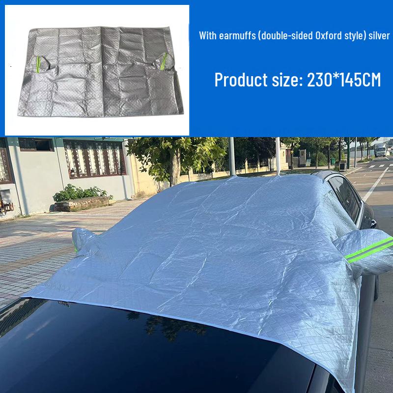 Winter Car Front Windshield Half Cover: Sunscreen, Rainproof, Heat Insulation, Thickened Shield