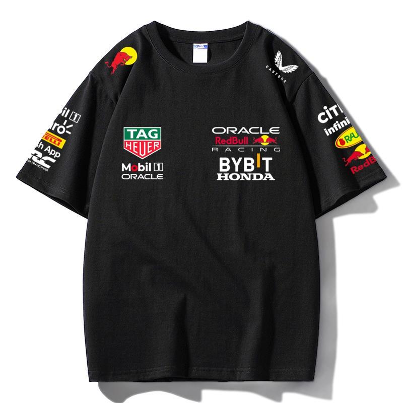 Red Bull Racing F1 Team T-Shirt Oracle Honda Bybit Print Oversized Men Women Casual Cotton Tee