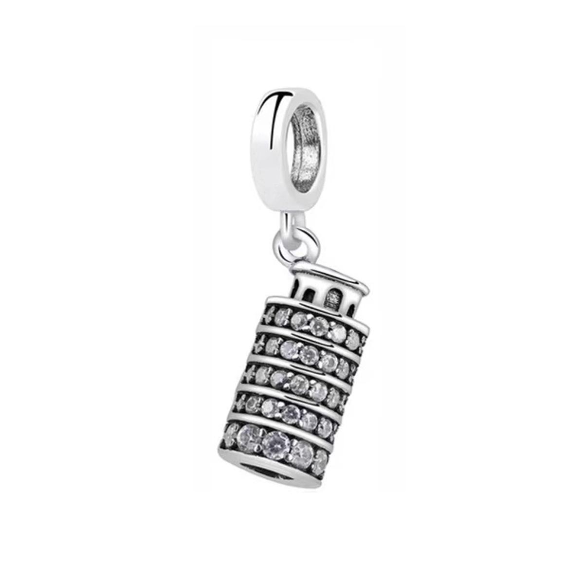 

Sterling Silver S925 Leaning Tower Bracelet Charm Pendant S925 Sterling Silver