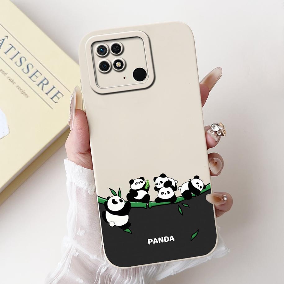 For Xiaomi Redmi 10C Case Cute Panda Rabbit Cartoon Matte Back Cover For Xiaomi Redmi 10 Power Shockproof Bumper Redmi10C Fundas