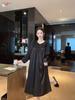 1011 new ice silk nightdress women's long-sleeved lace spring and autumn loungewear high-end light luxury style can be worn outside pajamas