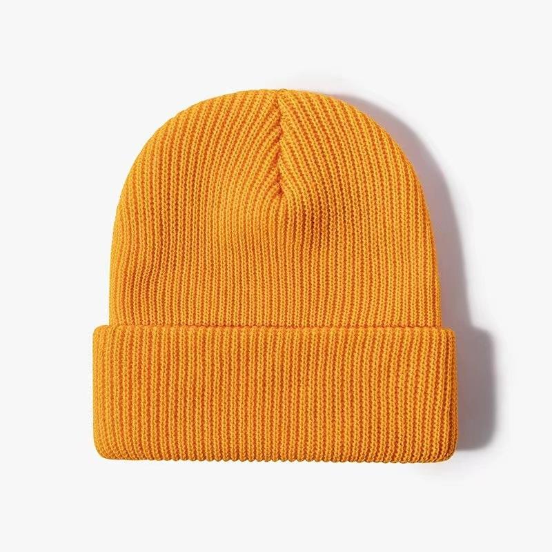 Winter Knitted Hat Embroidered Woolen Winter Warm Men's and Women's Simple Fashion Acrylic Hoodie