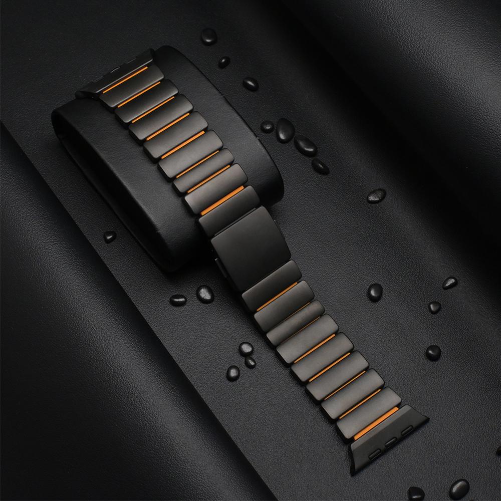 Magnetic Titanium+Silicone Strap for Apple Watch Ultra 3 2 49mm 46mm 45mm 44mm Luxury Band for Series 11 10 9 8 7 6 SE Bracelet